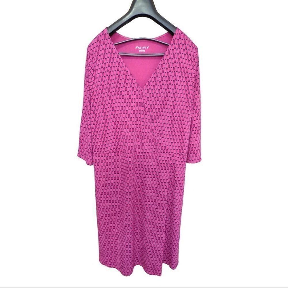 NWOT AVA & VIV‎ WRAP FRONT DRESS SIZE 2X